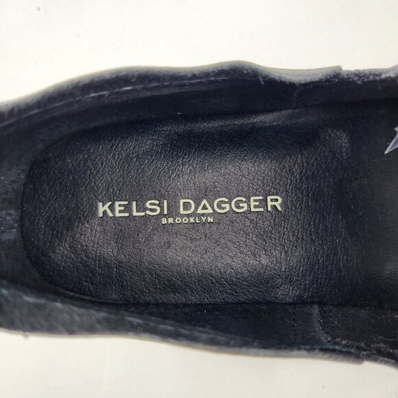 Kelsi Dagger Brooklyn Leather Loafer Womens 6.5 Black Slip On Comfort Minimalist - Picture 7 of 9